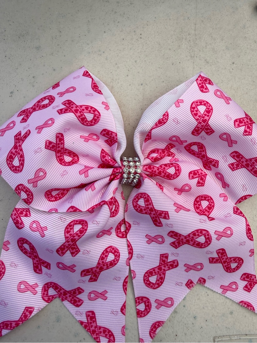 Pink Breast Cancer Awareness Bow Hair Tie